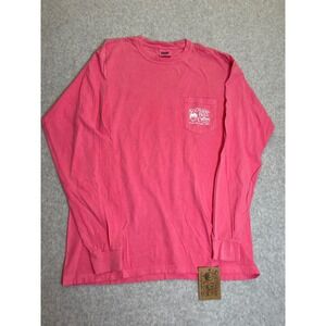 Southern Fried Cotton Pink Long Sleeve Pocket T-Shirt Comfort Colors Large Whale